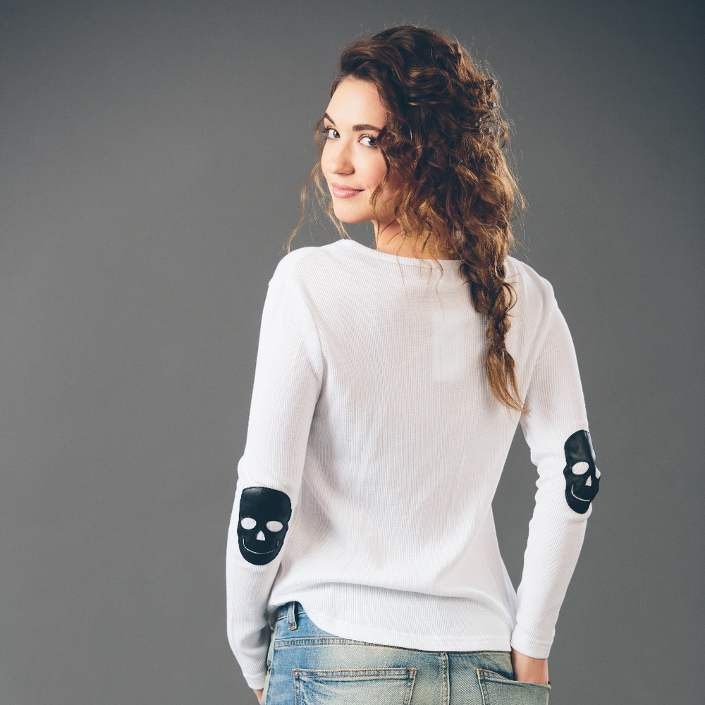 Kings of Cole Thermal Skull Elbow Patch Shirt